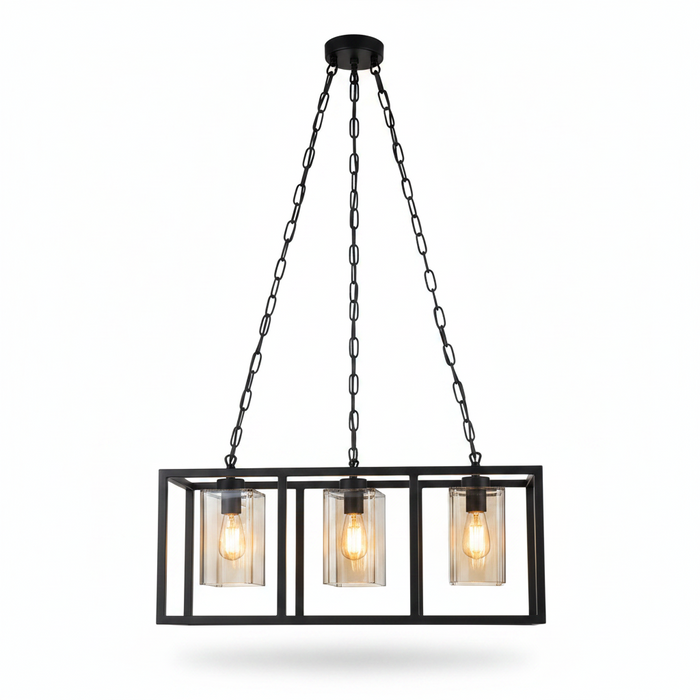 Black 3-Light Pendant Dining Lamp | Modern Ceiling Light for Dining Room – DL6166/3