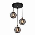 Black 3-Light Pendant Dining Lamp | Modern Ceiling Light for Dining Room & Kitchen – D6104/3