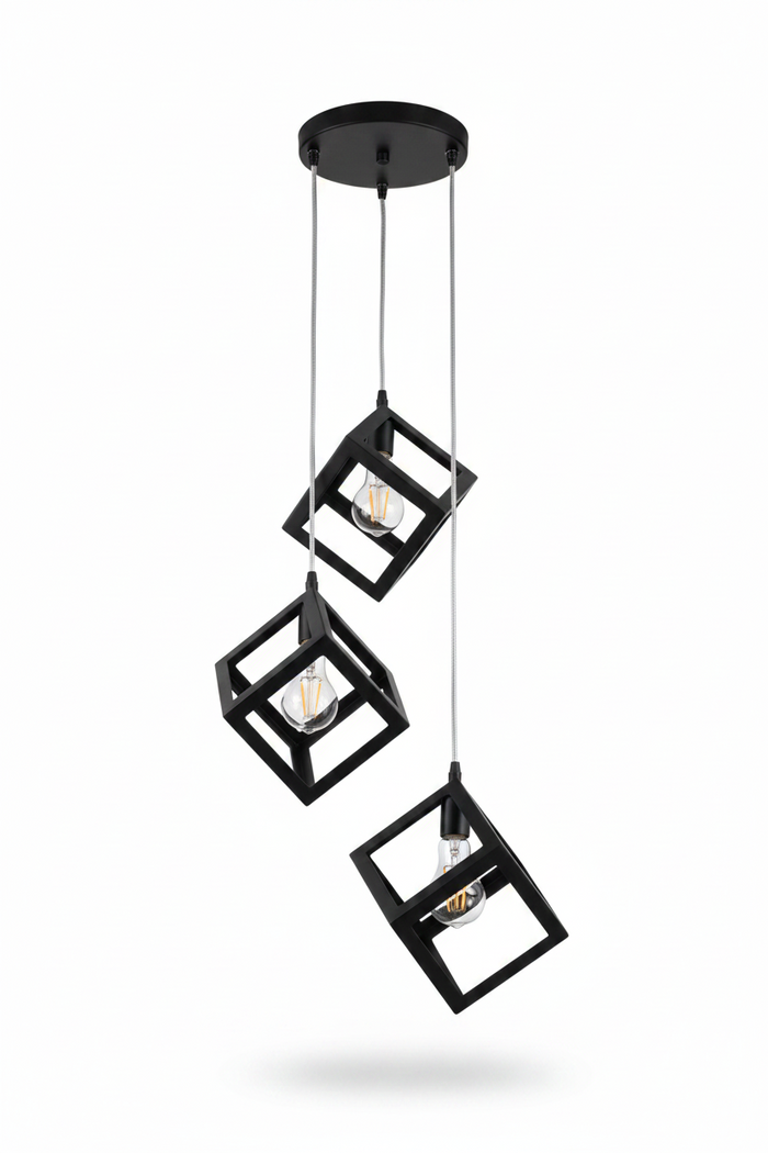 Black 3-Light Round Pendant Dining Lamp | Sleek Modern Ceiling Light for Dining Room – 6014/3R
