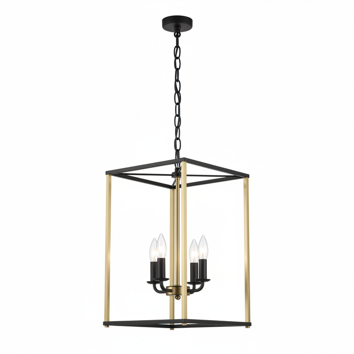 Black 4-Light Pendant Dining Lamp | Contemporary Ceiling Light for Dining Room – DL6156/4