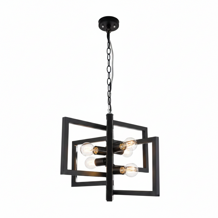 Black 4-Light Pendant Dining Lamp | Modern Ceiling Light for Dining Room – DL6121/4