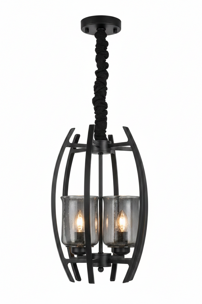 Black 4-Light Pendant Dining Lamp | Modern Ceiling Light for Dining Room – DL6157/4