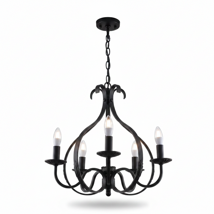 Black 5-Light Pendant Dining Lamp | Modern Ceiling Light for Dining Room – DL6122/5