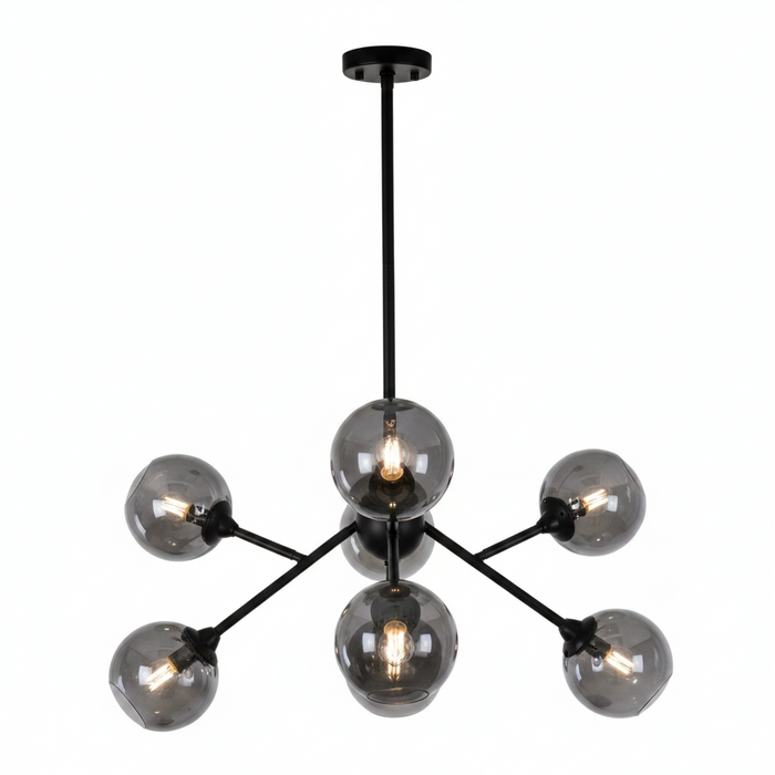 Black 6-Light Pendant Dining Lamp | Modern Ceiling Light for Dining Room – DL6124/6