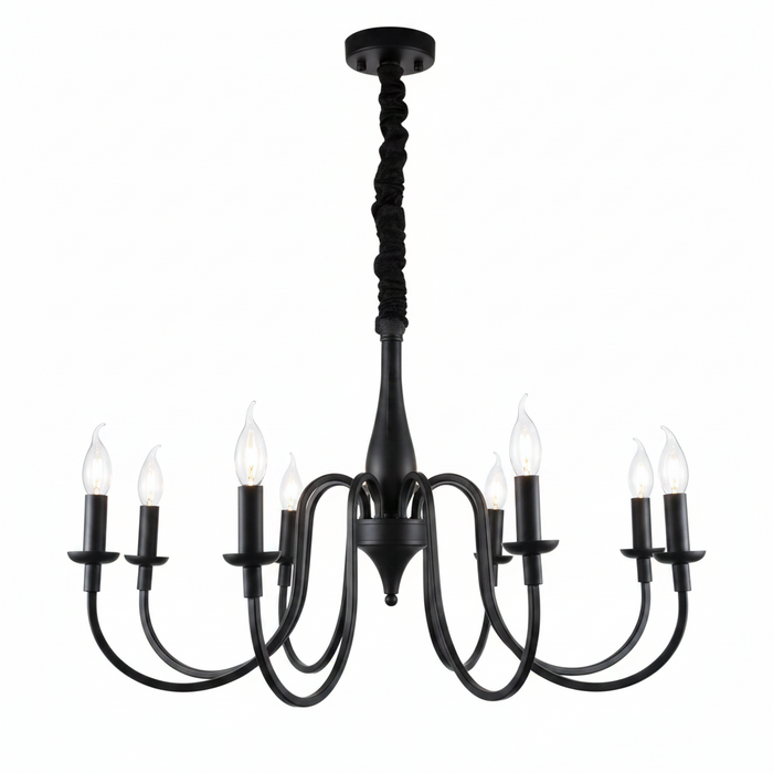 Black 8-Light Pendant Dining Lamp | Modern Ceiling Light for Dining Room – DL6131/8