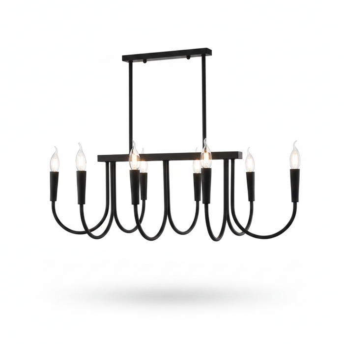 Black 8-Light Pendant Dining Lamp | Modern Ceiling Light for Dining Room – DL6158/8