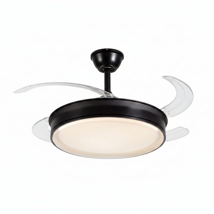 Black Ceiling Fan with Light FL2013 – Quiet Black Fan Light for Bedrooms, Living Rooms & Kitchens | Modern Energy-Efficient Black Fan Light
