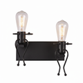 Black Double Wall Lamp DL6167/2 – Dual-Arm Black Wall Light for Accent & Task Lighting | Elegant 2-Arm Black Wall Lamp for Bedrooms, Living Rooms & Hallways