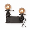 Black Double Wall Lamp DL6168/2 – Dual-Arm Matte Black Wall Light for Layered Ambient Lighting | Sophisticated 2-Arm Black Wall Lamp for Hallways, Bedrooms & Living Rooms