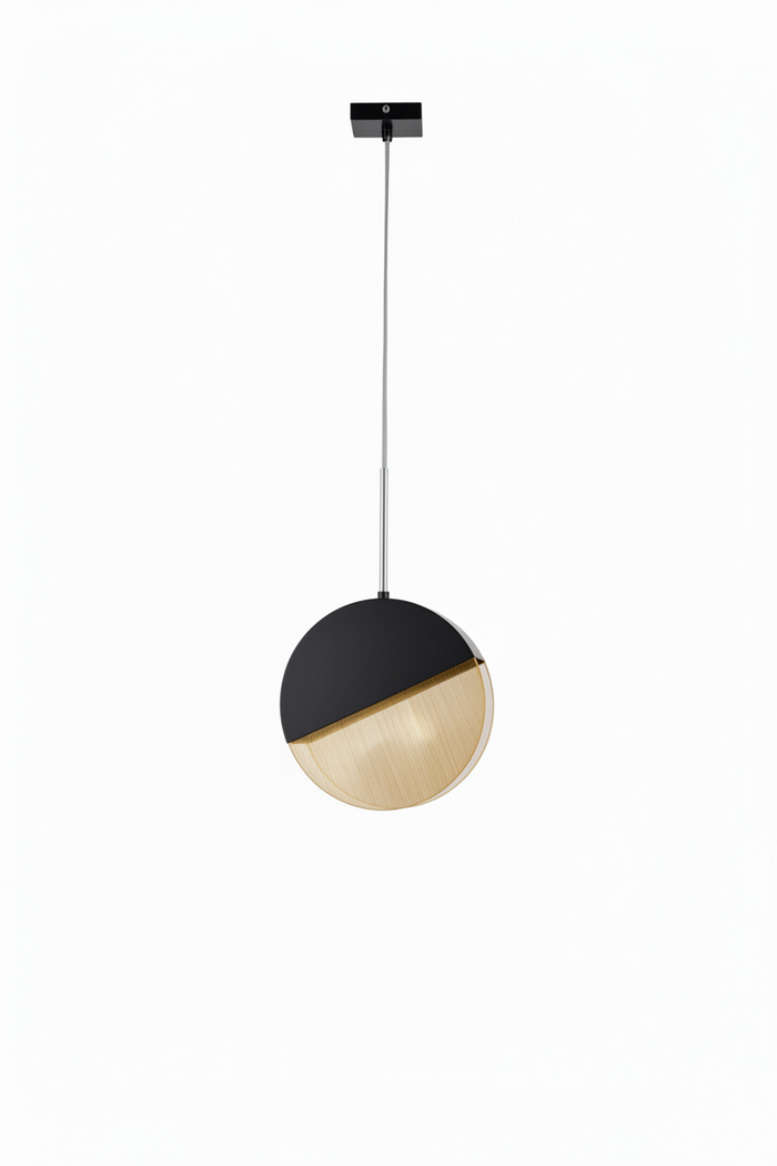 Black & Gold Pendant Dining Lamp | Luxury Single-Light Ceiling Light for Dining Room – 6060/1