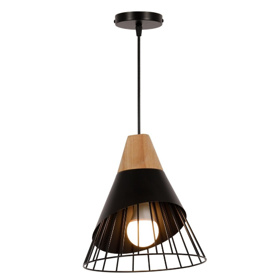 Black Pendant Dining Lamp | Matte Black Ceiling Light for Dining Room & Kitchen Island – D2-19
