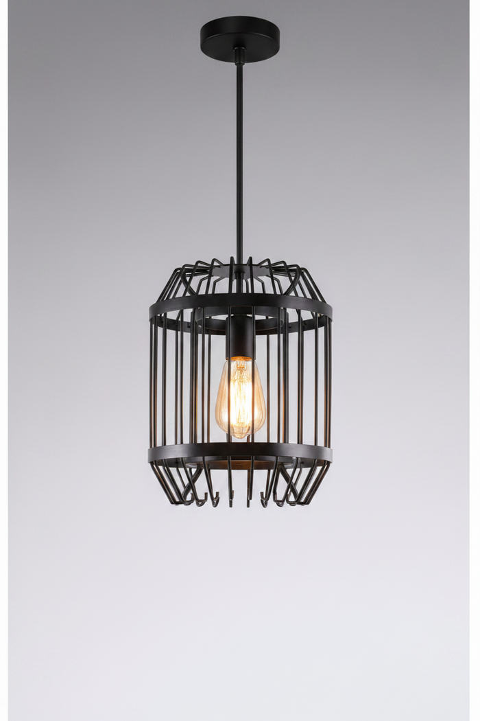 Black Pendant Dining Lamp | Modern Ceiling Light with Long Drop for Dining Room – DL6113/240