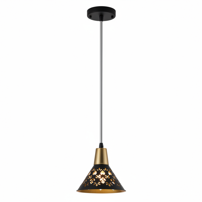 Black Single Pendant Dining Lamp | Modern Ceiling Light for Dining Room & Kitchen Island – D6102/1