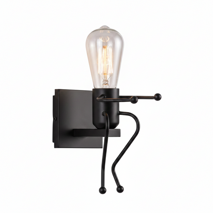 Black Single Wall Lamp DL6167/1 – Reliable 1-Arm Black Wall Light for Bedrooms, Living Rooms & Hallways | Minimalist Contemporary Black Accent Wall Lamp