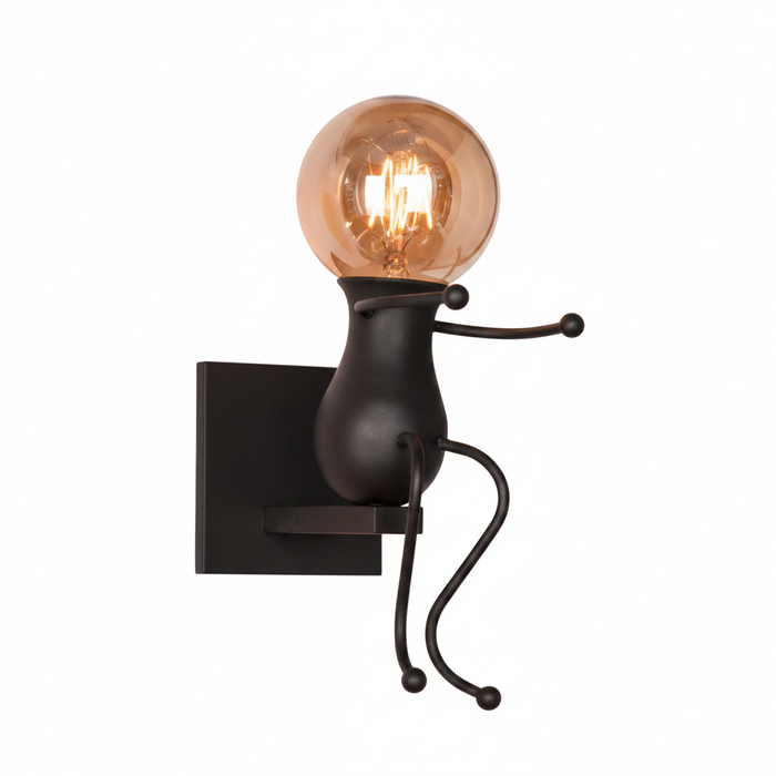 Black Single Wall Lamp DL6168/1 – Minimalist 1-Arm Black Wall Light for Accent, Reading & Hallway | Sleek Contemporary Black Wall Lamp for Residential & Commercial Spaces