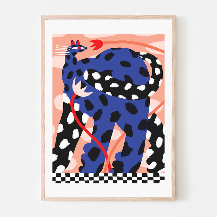 BLUE CAT, 18" X 24" — by Anastacia Sholik