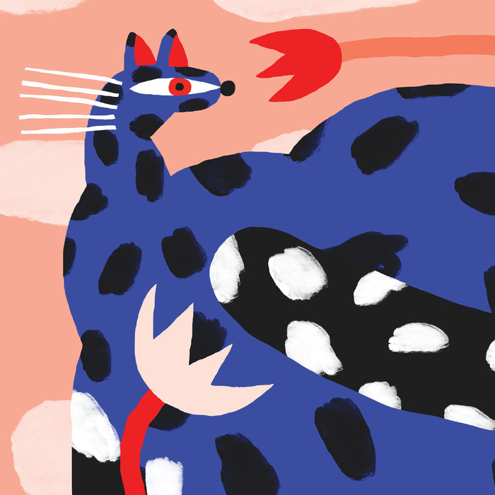 BLUE CAT, 18" X 24" — by Anastacia Sholik