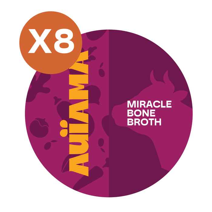 Auïama Bone Broth Bundle — 8 pouches of organic grass-finished Miracle Bone Broth