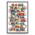 BOOKMOBILES ON PARADE (multiple sizes) — by Raymond Biesinger