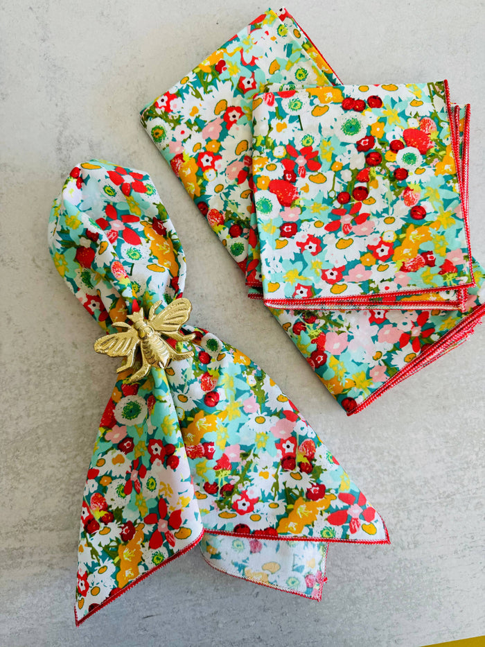 Bountiful Garden Cloth Napkins, set of four: 20inch dinner