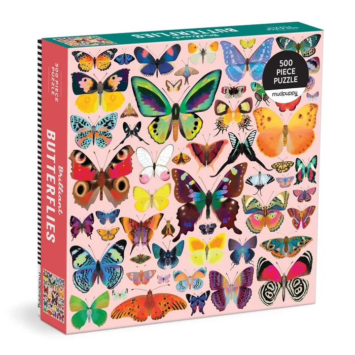 BRILLIANT BUTTERFLIES, 500 PIECES PUZZLE — by Mudpuppy