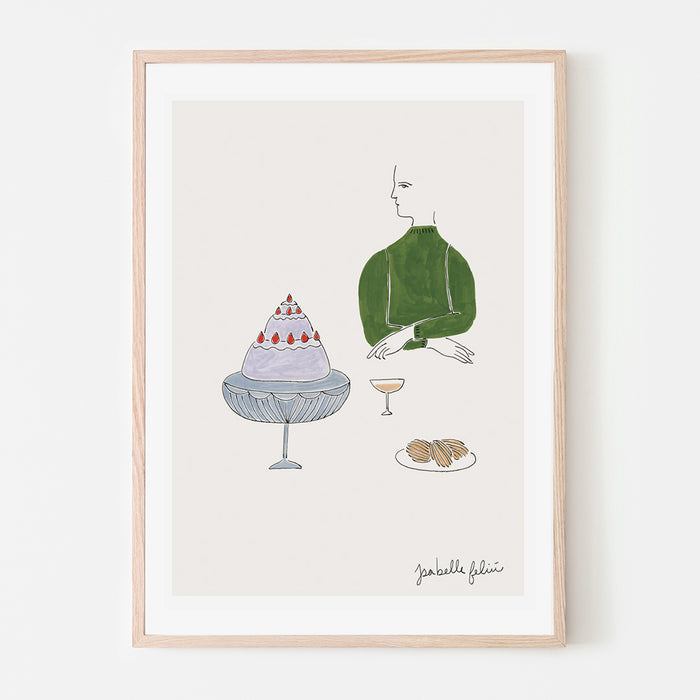 CAKE AND CHAMPAGNE, 18" X 24" — by Isabelle Feliu