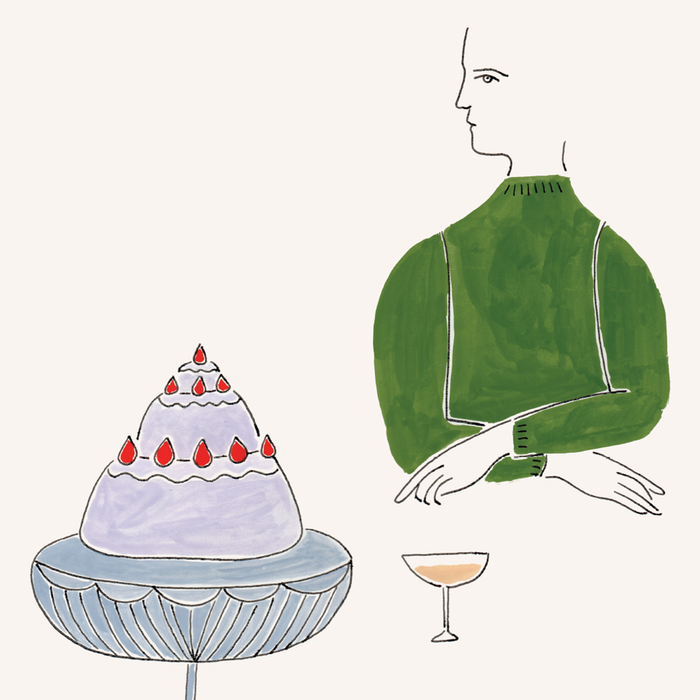 CAKE AND CHAMPAGNE, 18" X 24" — by Isabelle Feliu