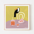 CAKE AND TUCAN, 20" X 20"— by Isabelle Feliu