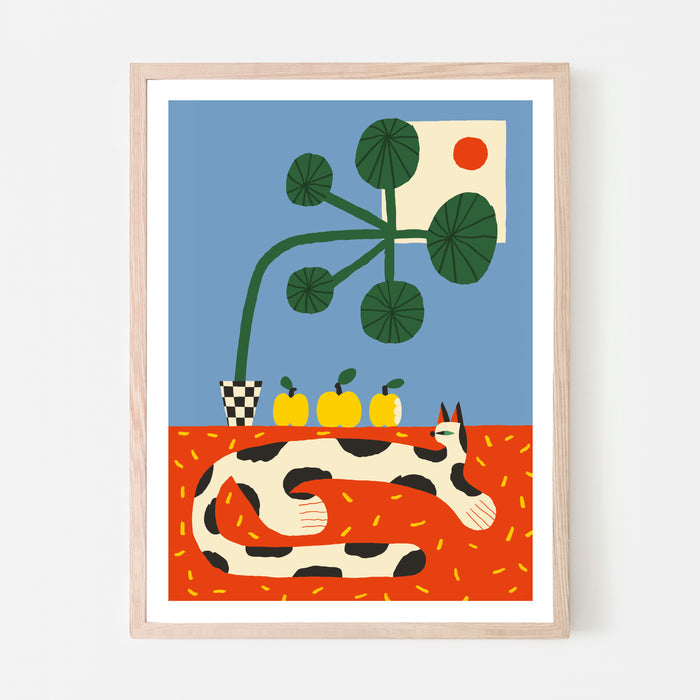 CAT AND PLANT, 18" X 24" — by Anastacia Sholik