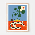 CAT AND PLANT, 18" X 24" — by Anastacia Sholik