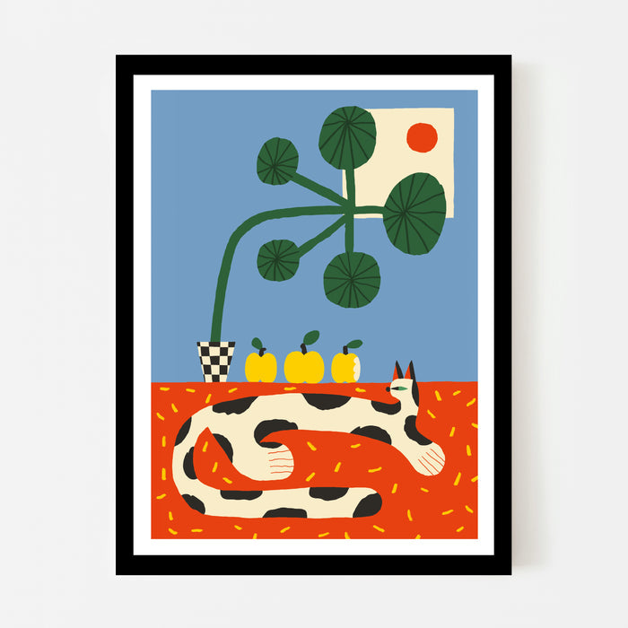 CAT AND PLANT, 18" X 24" — by Anastacia Sholik