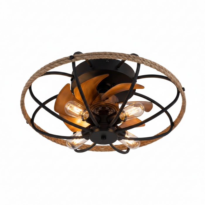 Ceiling Fan with Light FL2101 Wood – Natural Wood Blade Ceiling Fan Light for Bedrooms & Living Rooms | Elegant Energy-Efficient Fan Light