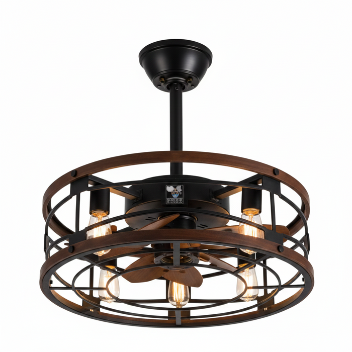 Ceiling Fan with Light FL2102 Wood – Natural Wood Blade Ceiling Fan Light for Bedrooms, Living Rooms & Dining Areas | Energy-Efficient Fan Light