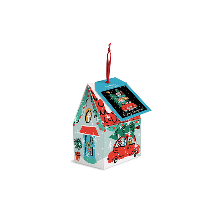 CHRISTMAS CAR 130 PIECES MINI PUZZLE ORNAMENT — by Galison