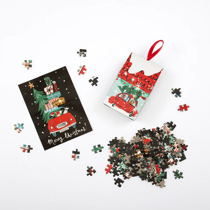 CHRISTMAS CAR 130 PIECES MINI PUZZLE ORNAMENT — by Galison