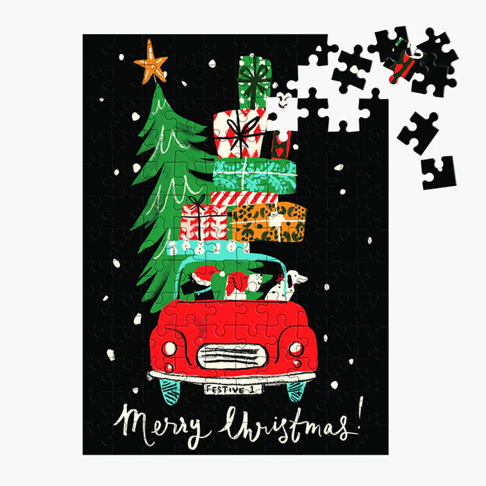 CHRISTMAS CAR 130 PIECES MINI PUZZLE ORNAMENT — by Galison