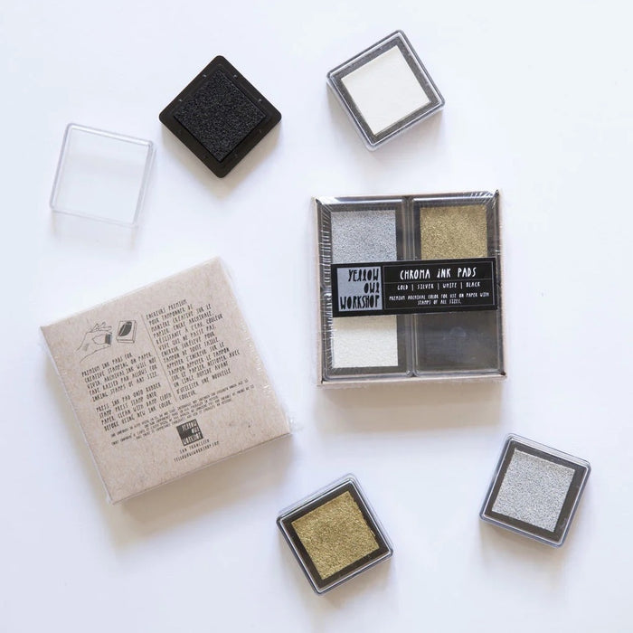 CHROMA INK PAD SET - GOLD, SILVER, WHITE, BLACK