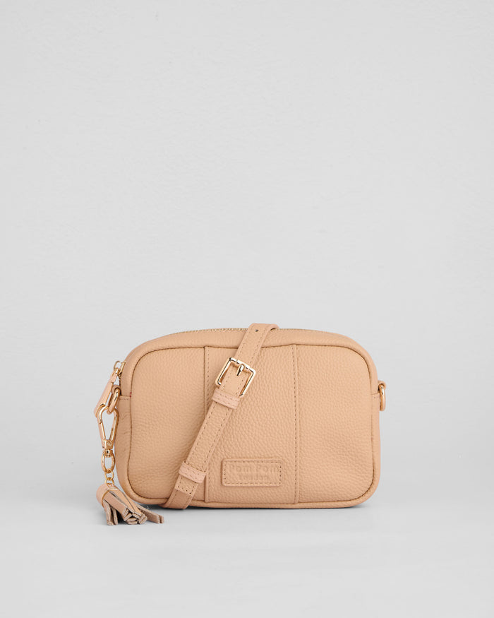City Mini Crossbody Bag Almond Beige-Pom Pom London
