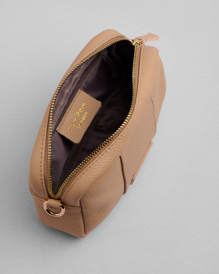 City Mini Crossbody Bag Almond Beige-Pom Pom London