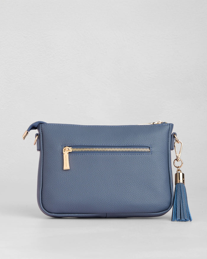 Pom Pom London City Slim Bag Slate Blue-Pom Pom London