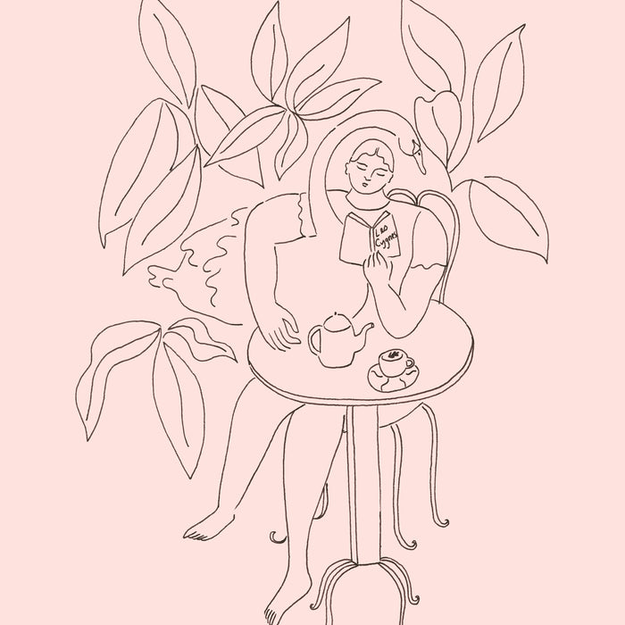 COFFEE AND SWAN, 11" X 14" — by Isabelle Feliu