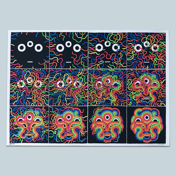 CRAWL SPACE – FACEFORM, Silkscreen - 70x50 cm  — by Jesse Jacobs