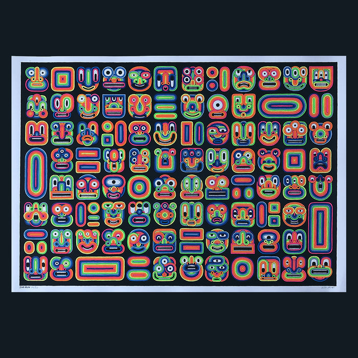 CRAWL SPACE – FACES, Silkscreen - 70x50 cm — by Jesse Jacobs