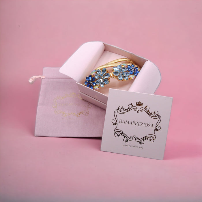Daisy Aquamarine Crystal Flower Belt