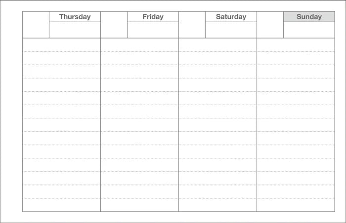 DAYFREE UNDATED WEEKLY SCHEDULE PLANNER (multiple colours) — by MARK'S