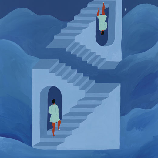 DIFFERENT WAY TO CLIMB, 18" X 24" — by Isabelle Feliu
