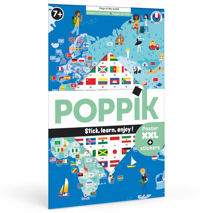 DISCOVERY STICKERS POSTER “FLAGS OF THE WORLD” — by Poppik