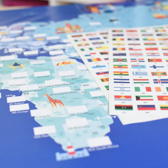 DISCOVERY STICKERS POSTER “FLAGS OF THE WORLD” — by Poppik