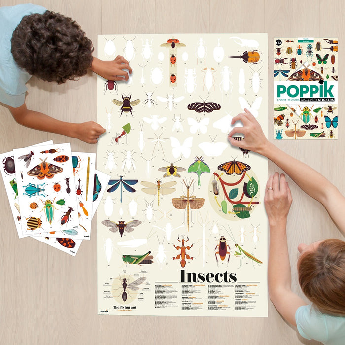DISCOVERY STICKERS POSTER “INSECTS” — by Poppik