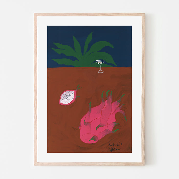 DRAGON FRUIT AND CHAMPAGNE, 18" X 24" — by Isabelle Feliu
